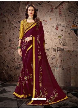 Classy Maroon Designer Georgette Sari