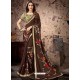 Awesome Brown Designer Georgette Sari