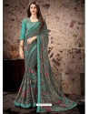 Trendy Dull Grey Designer Georgette Sari