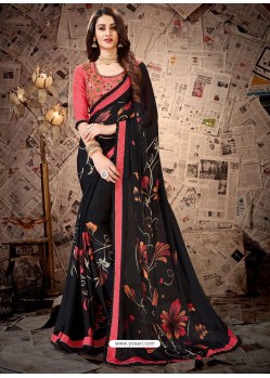 Awesome Black Designer Georgette Sari