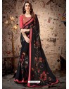 Awesome Black Designer Georgette Sari