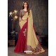 Classy Red Designer Chiffon Sari