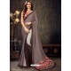 Trendy Silver Designer Chiffon Sari