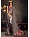 Trendy Silver Designer Chiffon Sari