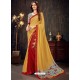 Awesome Yellow Designer Chiffon Sari