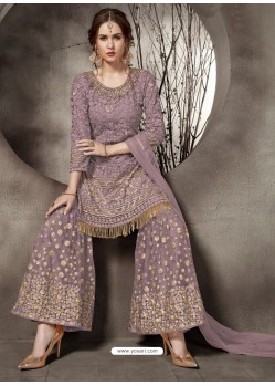 Fabulous Mauve Designer Palazzo Salwar Suit