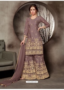 Scintillating Light Brown Designer Palazzo Salwar Suit