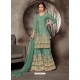 Fabulous Aqua Mint Designer Palazzo Salwar Suit