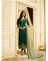 Ravishing Dark Green Embroidered Straight Salwar Suit