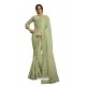 Classy Olive Green Soft Silk Embroidered Sari