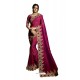 Awesome Rose Red Soft Silk Embroidered Sari