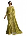 Classy Green Soft Silk Embroidered Sari