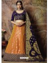 Scintillating Orange Heavy Embroidered Wedding Lehenga Choli