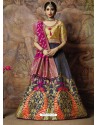 Scintillating Grey Heavy Embroidered Wedding Lehenga Choli