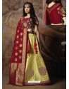 Scintillating Yellow Heavy Embroidered Wedding Lehenga Choli