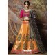 Scintillating Orange Heavy Embroidered Wedding Lehenga Choli