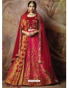 Scintillating Rani Heavy Embroidered Wedding Lehenga Choli