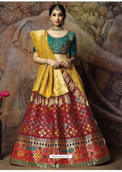 Scintillating Multi Heavy Embroidered Wedding Lehenga Choli