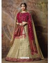 Scintillating Cream Heavy Embroidered Wedding Lehenga Choli