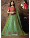 Scintillating Sea Green Heavy Embroidered Wedding Lehenga Choli