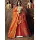 Scintillating Orange Heavy Embroidered Wedding Lehenga Choli