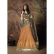 Scintillating Light Orange Heavy Embroidered Wedding Lehenga Choli