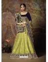 Scintillating Green Heavy Embroidered Wedding Lehenga Choli