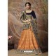 Scintillating Light Orange Heavy Embroidered Wedding Lehenga Choli