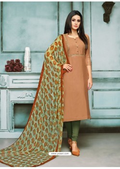 Ravishing Rust Embroidered Designer Churidar Salwar Suit