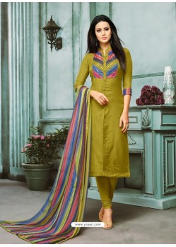 Fabulous Green Embroidered Designer Churidar Salwar Suit