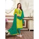 Fabulous Parrot Green Embroidered Straight Salwar Suit