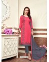 Fabulous Fuchsia Embroidered Straight Salwar Suit