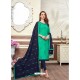 Fabulous Jade Green Embroidered Straight Salwar Suit