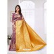 Trendy Lavender Designer Banarasi Silk Sari