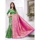 Classy Green Designer Banarasi Silk Sari