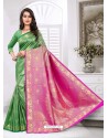 Classy Green Designer Banarasi Silk Sari
