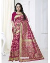 Classy Fuchsia Designer Banarasi Silk Sari
