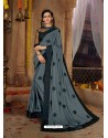 Classy Grey Designer Georgette Sari