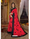 Awesome Red Designer Georgette Sari