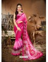 Classy Hot Pink Designer Georgette Sari
