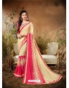 Awesome Cream Designer Georgette Sari