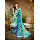 Classy Sky Blue Designer Georgette Sari