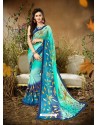 Classy Sky Blue Designer Georgette Sari