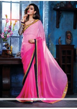 Ombre Pink Georgette Party Wear Saree