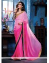 Ombre Pink Georgette Party Wear Saree