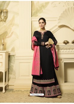 Fabulous Black Designer Palazzo Salwar Suit