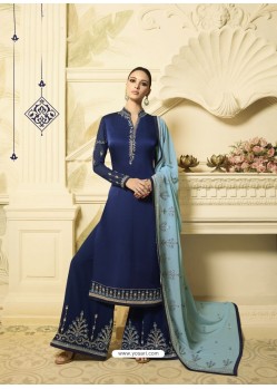 Scintillating Navy Blue Designer Palazzo Salwar Suit