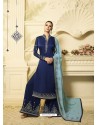 Scintillating Navy Blue Designer Palazzo Salwar Suit