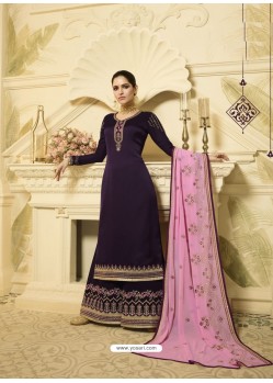 Scintillating Purple Designer Palazzo Salwar Suit