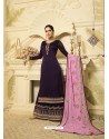 Scintillating Purple Designer Palazzo Salwar Suit